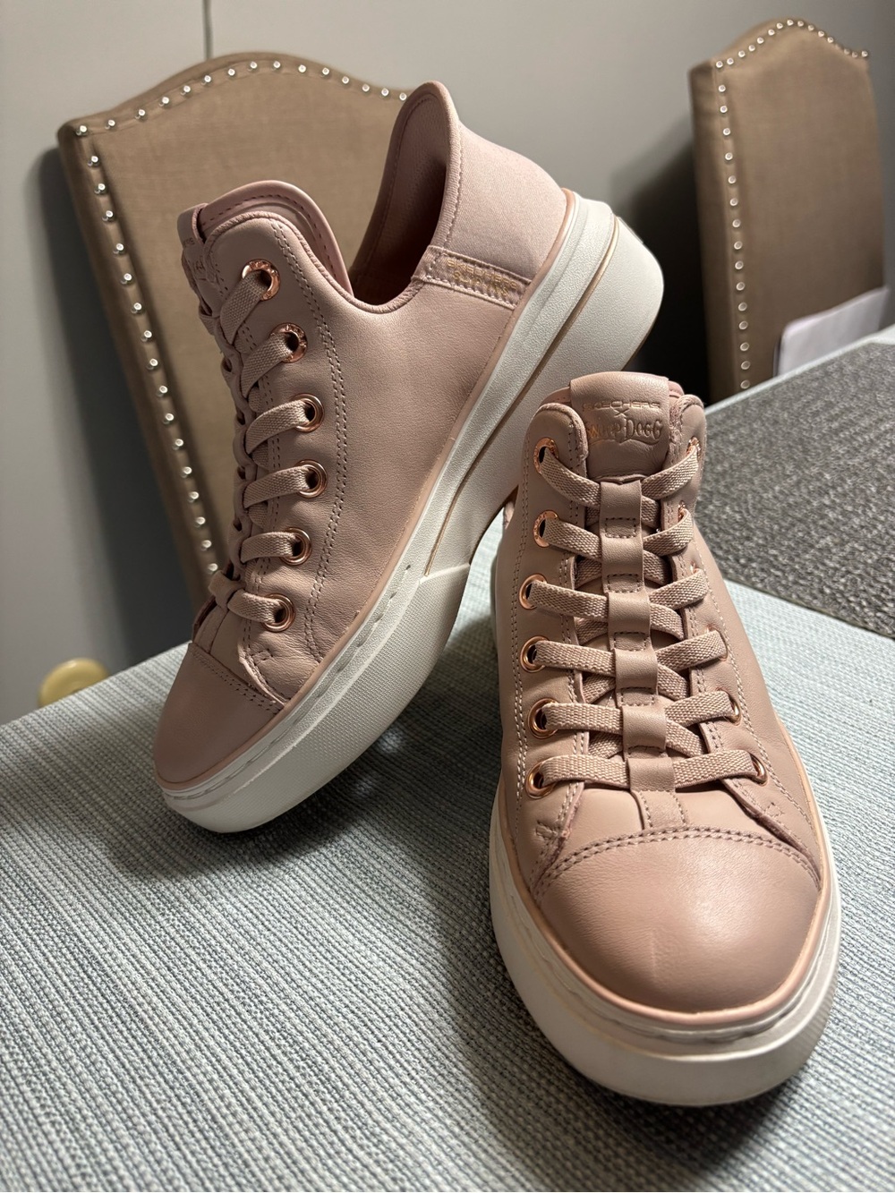 Skechers Blush Pink Platform Lace-Up Sneakers